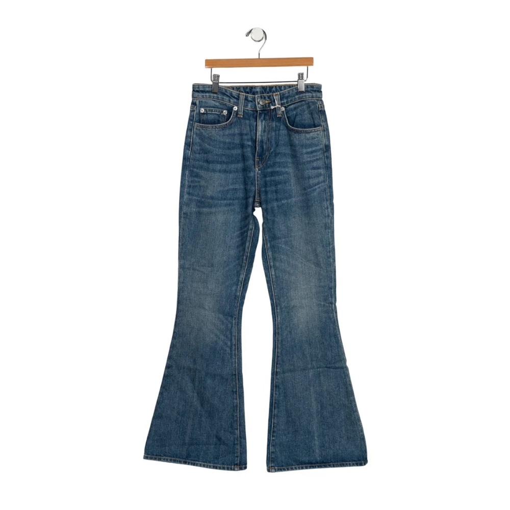Brock Collection Belle Jean 424 Dark Vintage Wash Blue Flare Jeans Size 2